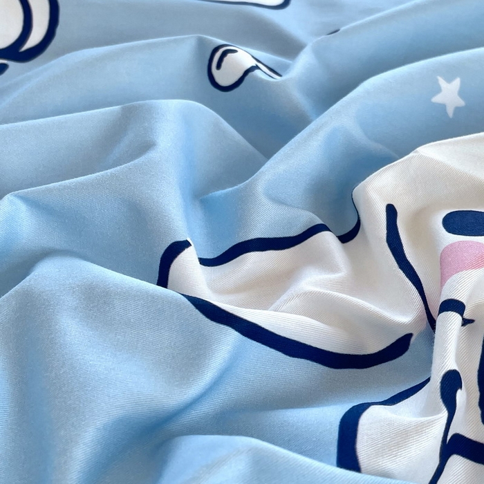 91家纺网 家纺一手货源 找家纺 蘭菲家纺 2025新款三丽鸥系列全棉印花单品床笠 小团子