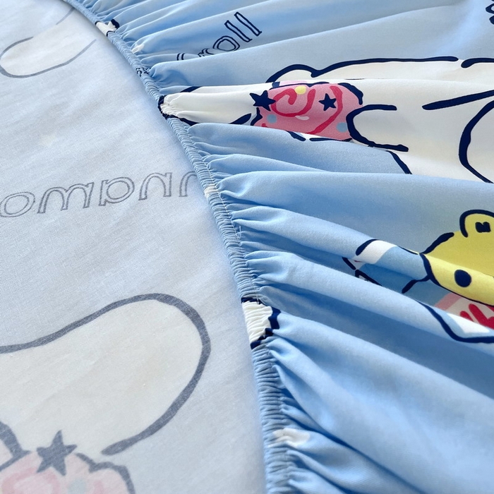 91家纺网 家纺一手货源 找家纺 蘭菲家纺 2025新款三丽鸥系列全棉印花单品床笠 小团子