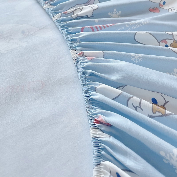 91家纺网 家纺一手货源 找家纺 蘭菲家纺 2025新款三丽鸥系列全棉印花单品床笠 小雪儿