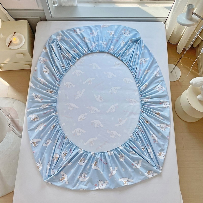 91家纺网 家纺一手货源 找家纺 蘭菲家纺 2025新款三丽鸥系列全棉印花单品床笠 小雪儿