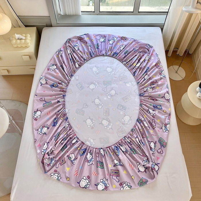 91家纺网 家纺一手货源 找家纺 蘭菲家纺 2025新款三丽鸥系列全棉印花单品床笠 演唱会-紫