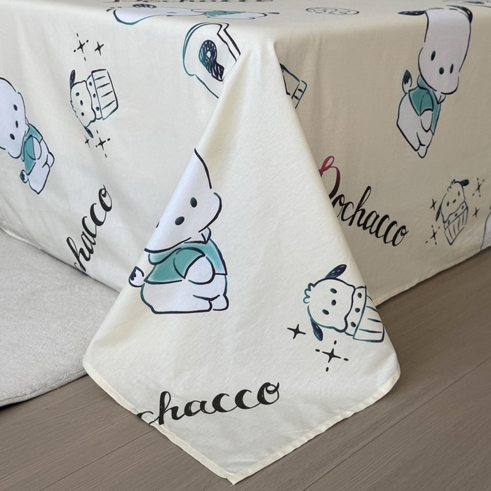 91家纺网 家纺一手货源 找家纺 蘭菲家纺 2025新款三丽鸥系列全棉印花单品床单 俏皮狗