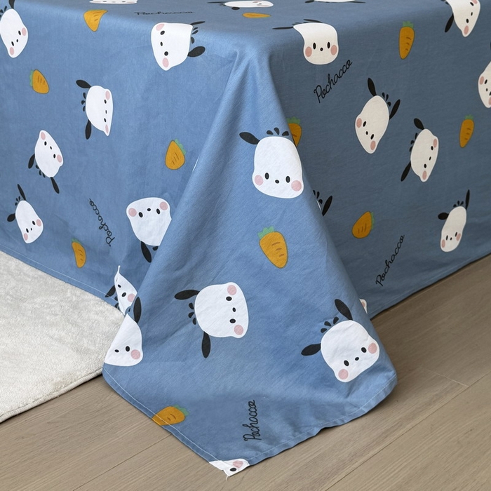 91家纺网 家纺一手货源 找家纺 蘭菲家纺 2025新款三丽鸥系列全棉印花单品床单 小金豆-灰