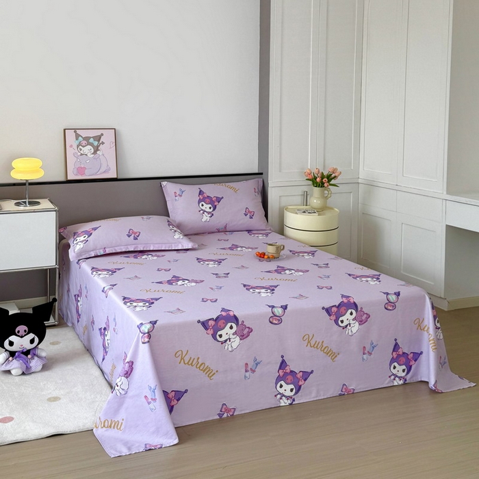 蘭菲家纺 2025新款三丽鸥系列全棉印花单品床单 小甜酱-紫