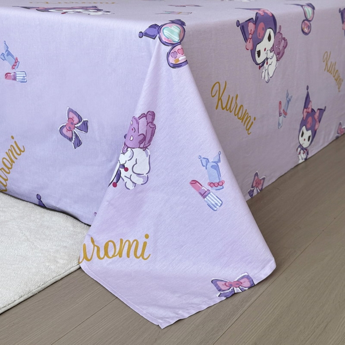 91家纺网 家纺一手货源 找家纺 蘭菲家纺 2025新款三丽鸥系列全棉印花单品床单 小甜酱-紫