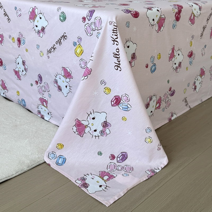 91家纺网 家纺一手货源 找家纺 蘭菲家纺 2025新款三丽鸥系列全棉印花单品床单 小甜心