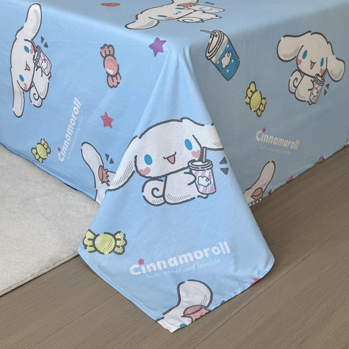 91家纺网 家纺一手货源 找家纺 蘭菲家纺 2025新款三丽鸥系列全棉印花单品床单 小土豆