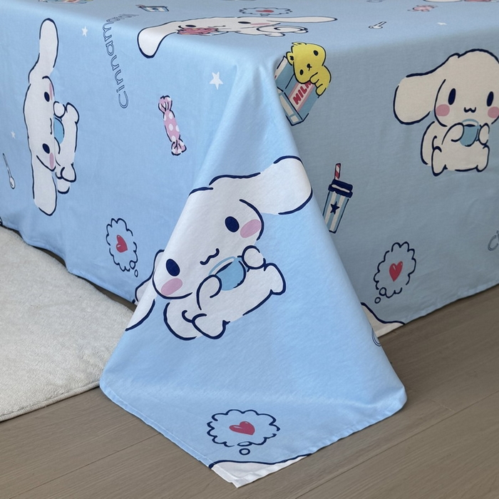 91家纺网 家纺一手货源 找家纺 蘭菲家纺 2025新款三丽鸥系列全棉印花单品床单 小团子