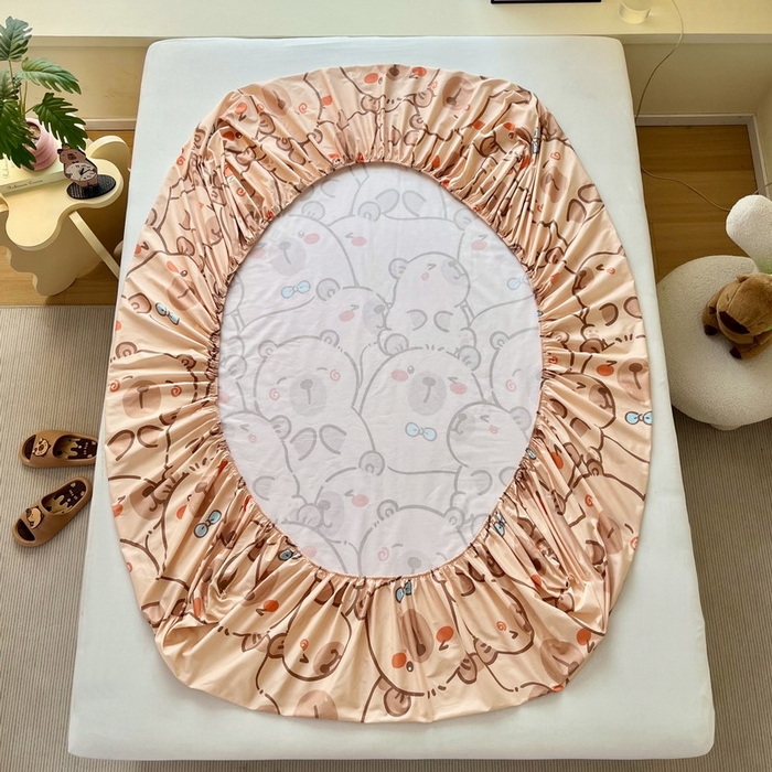 91家纺网 家纺一手货源 找家纺 蘭菲家纺 2025新款学生季卡皮巴拉系列全棉印花单品床笠 小卡