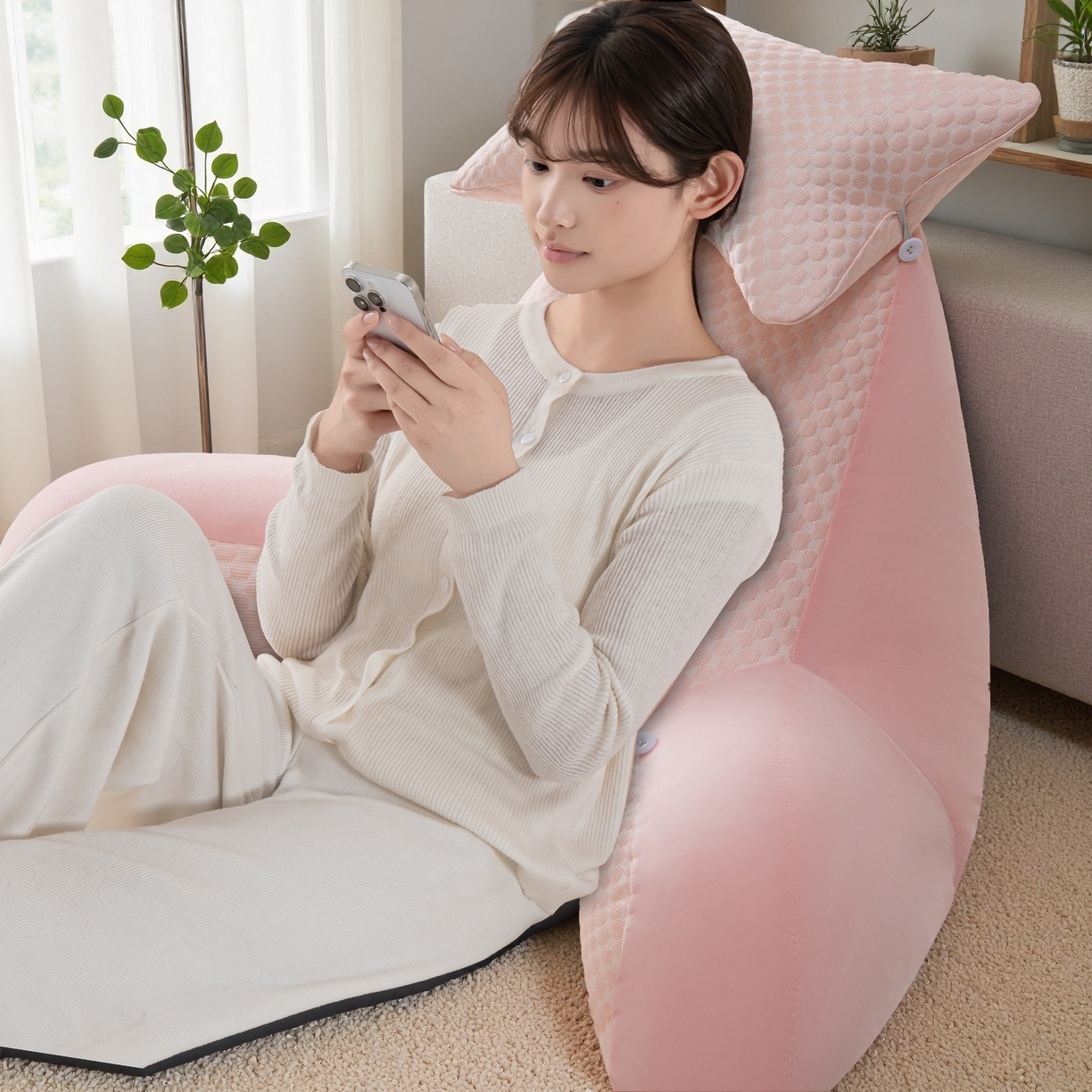 91家纺网 家纺一手货源 找家纺 （总）眠小二靠枕靠垫 2025新款亲肤豆豆绒靠枕