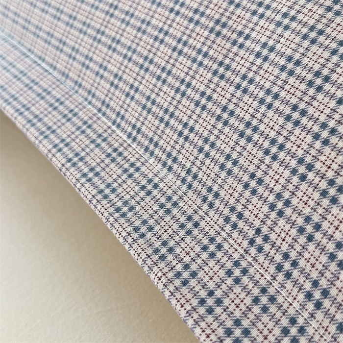 91家纺网 家纺一手货源 找家纺 梦舒羽 2025新款双层纱纯色格子枕套宿舍双人情侣1.8m枕芯套1.5米内胆套 明古灰格