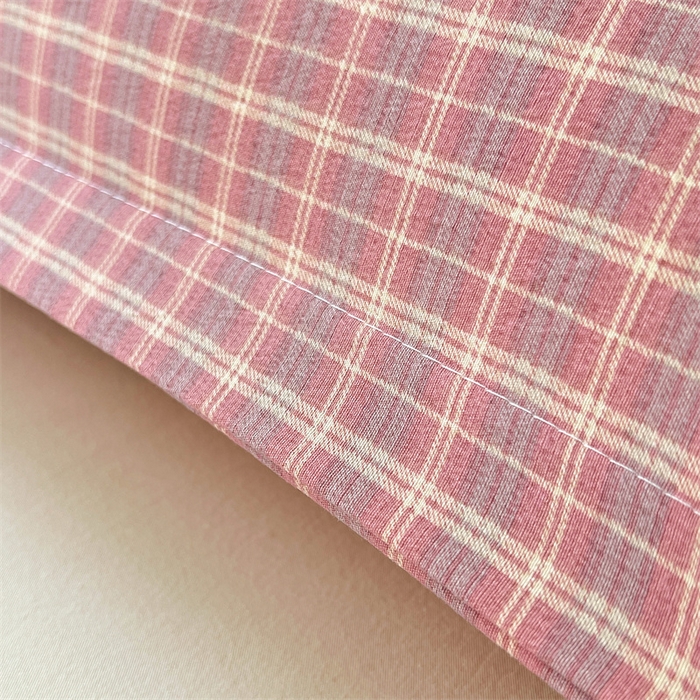 91家纺网 家纺一手货源 找家纺 （总）梦舒羽 2025新款双层纱纯色格子枕套宿舍双人情侣1.8m枕芯套1.5米内胆套