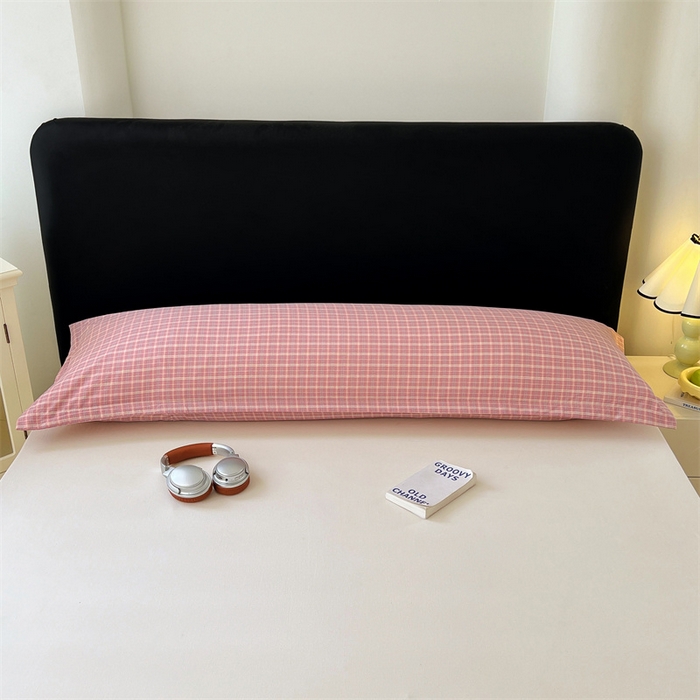 91家纺网 家纺一手货源 找家纺 （总）梦舒羽 2025新款双层纱纯色格子枕套宿舍双人情侣1.8m枕芯套1.5米内胆套