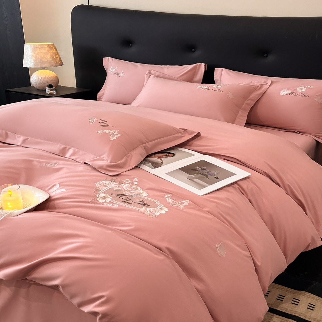 91家纺网 家纺一手货源 找家纺 （总）禾时2025新款全棉磨毛刺绣四件套-香榭丽