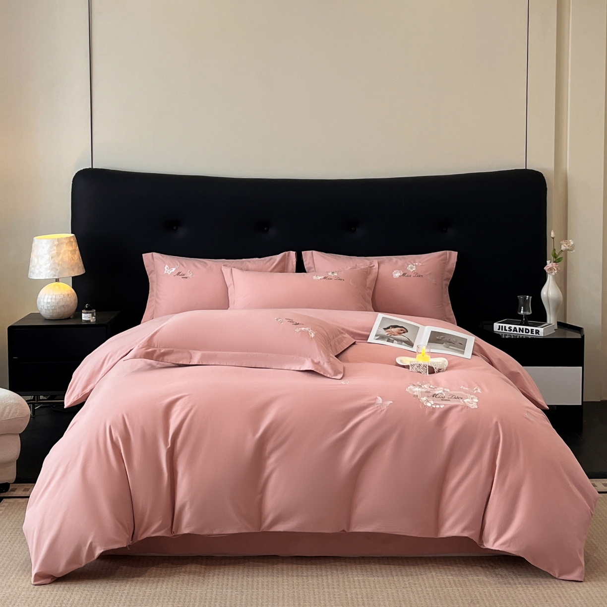 （总）禾时2025新款全棉磨毛刺绣四件套-香榭丽