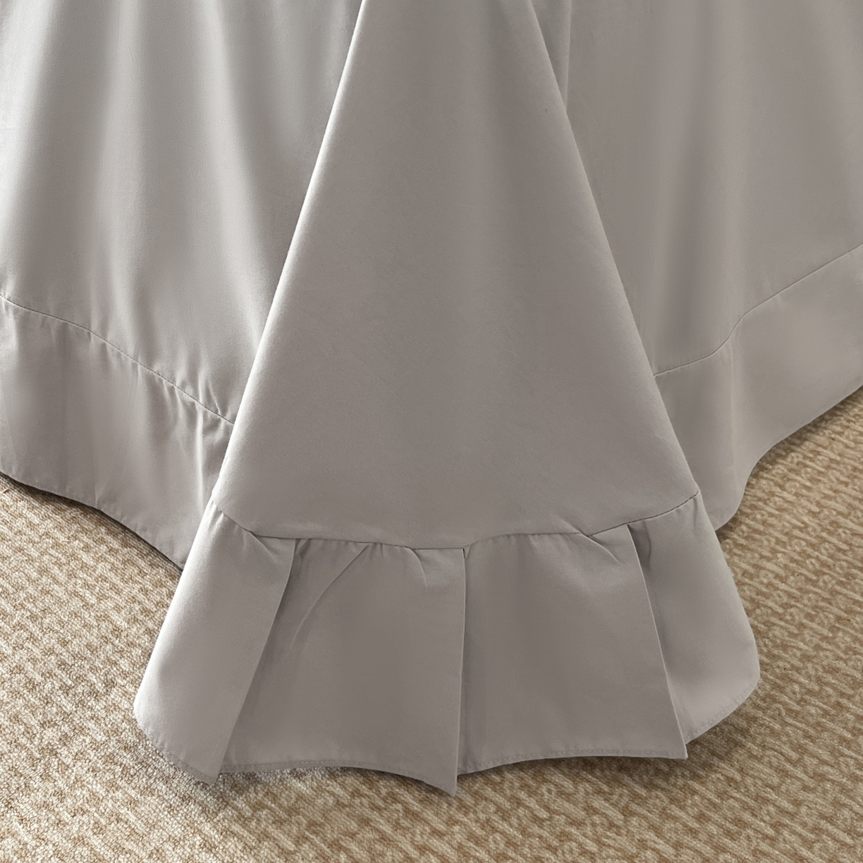 91家纺网 家纺一手货源 找家纺 禾时2025新款全棉磨毛刺绣四件套-香榭丽 银灰