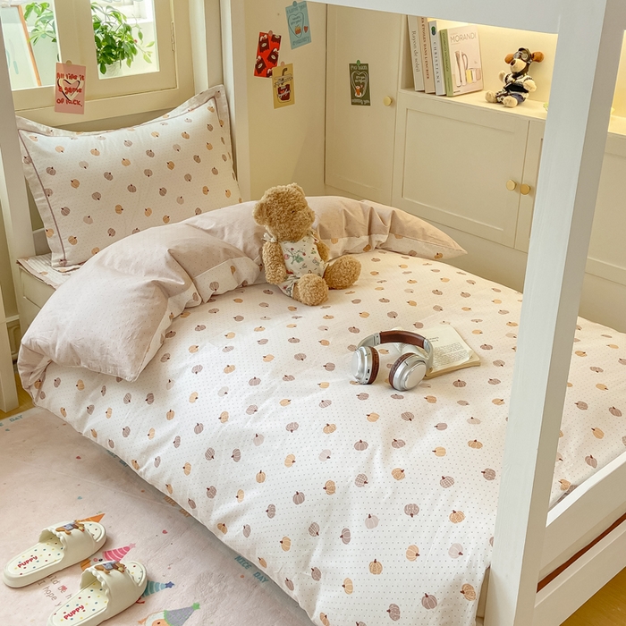 91家纺网 家纺一手货源 找家纺 富之航家纺 2025新款全棉三件套 南瓜小镇