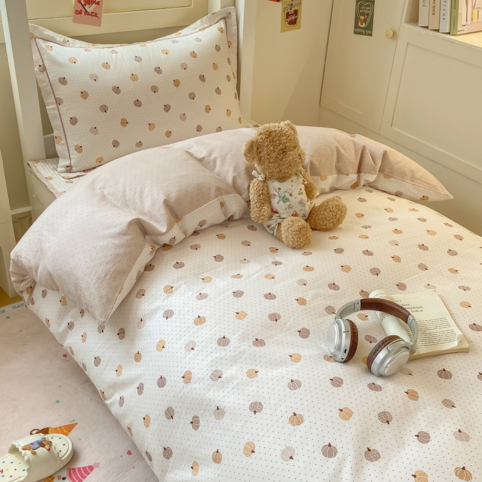 91家纺网 家纺一手货源 找家纺 富之航家纺 2025新款全棉三件套 南瓜小镇