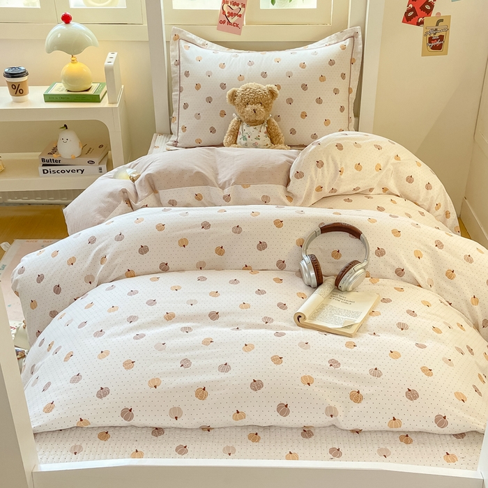 91家纺网 家纺一手货源 找家纺 富之航家纺 2025新款全棉三件套 南瓜小镇