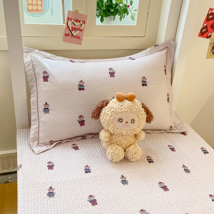 91家纺网 家纺一手货源 找家纺 富之航家纺 2025新款全棉三件套 小熊乐园