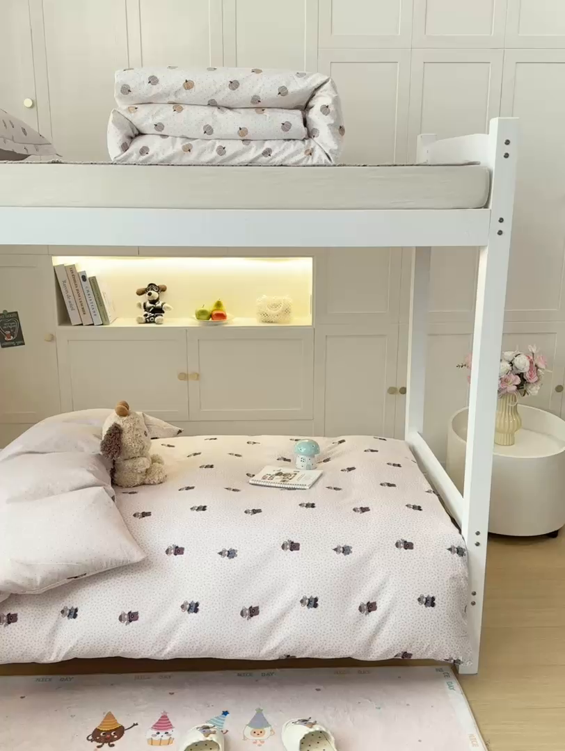 91家纺网 家纺一手货源 找家纺 富之航家纺 2025新款全棉三件套 小熊乐园