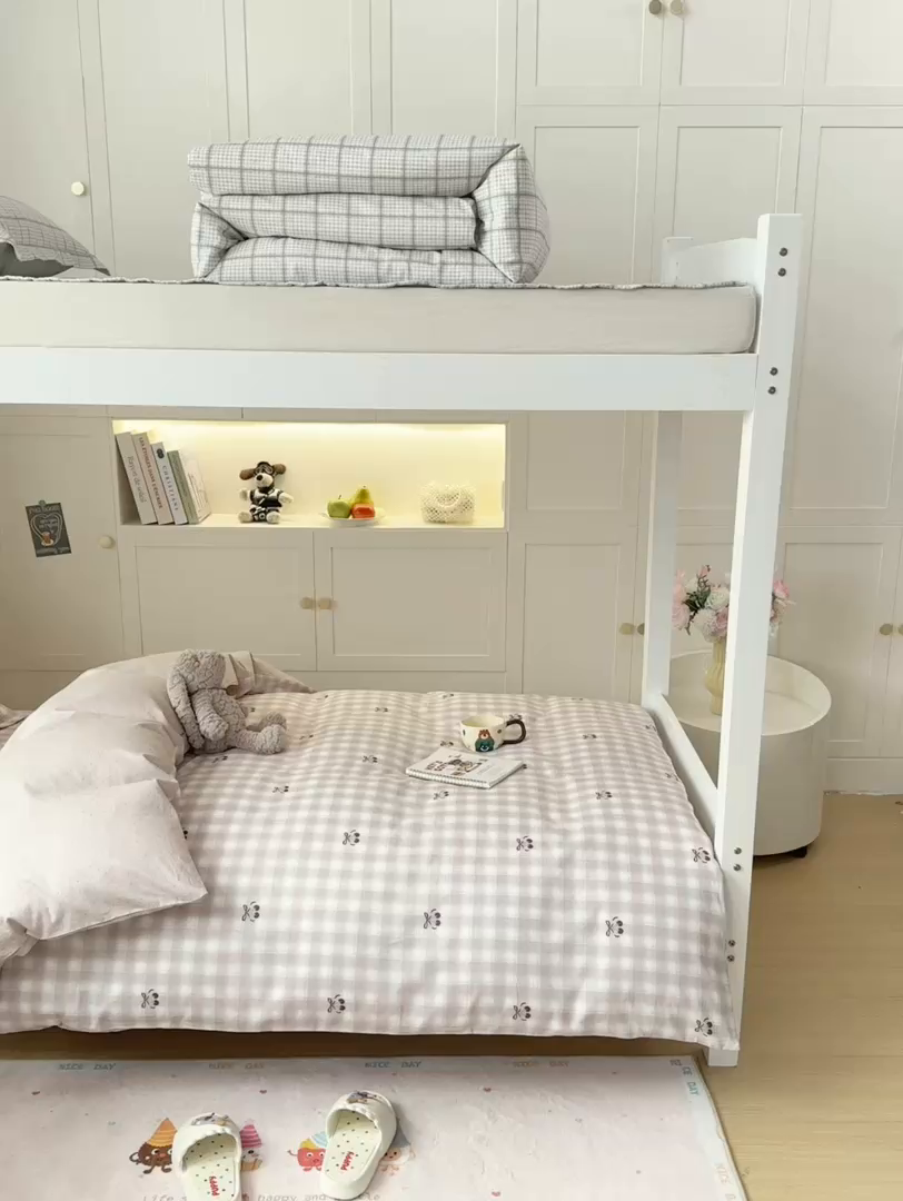 91家纺网 家纺一手货源 找家纺 富之航家纺 2025新款全棉三件套 樱桃蝴蝶结