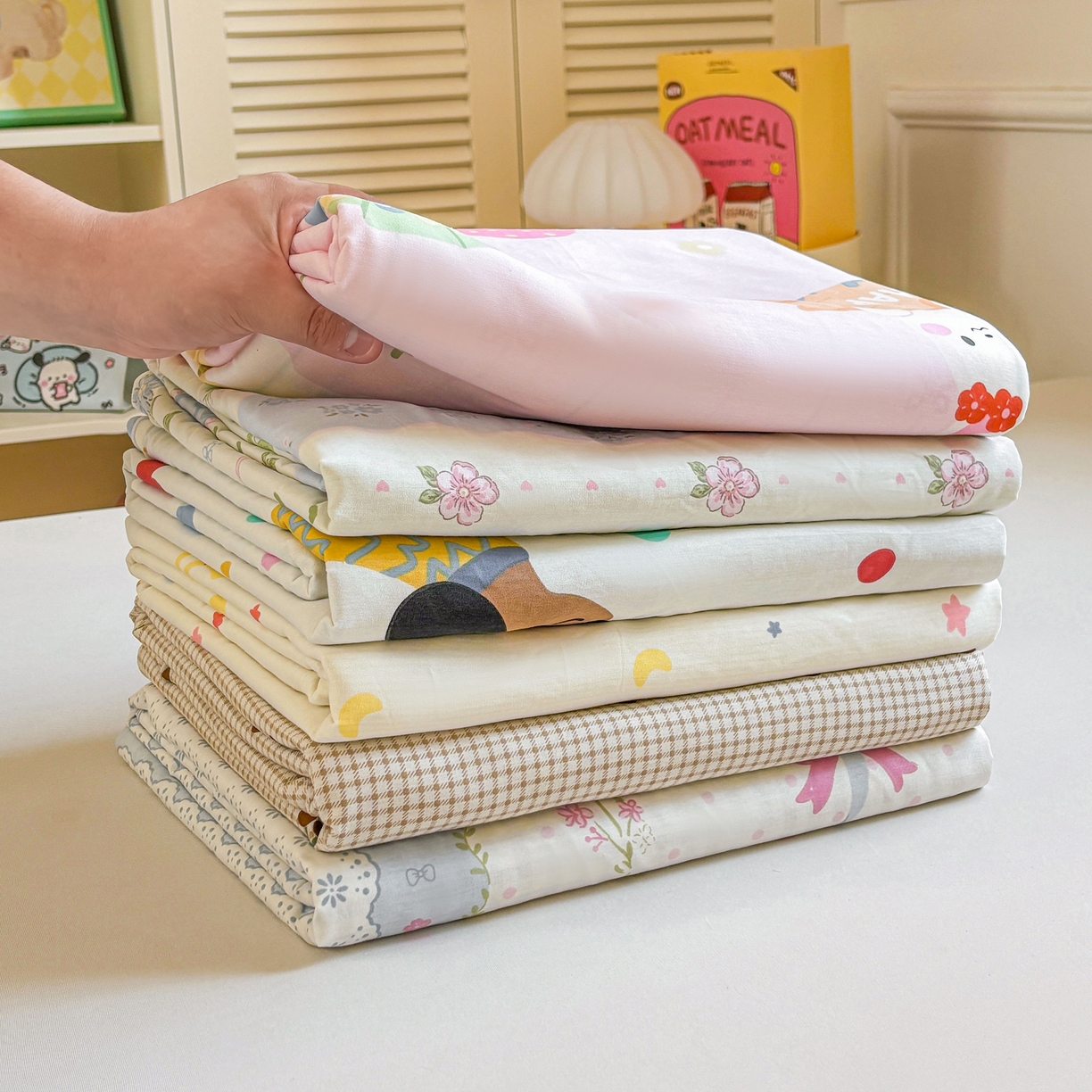 91家纺网 家纺一手货源 找家纺 （总）花梦欣 2025新款全棉纯棉印花单品枕套枕套单件