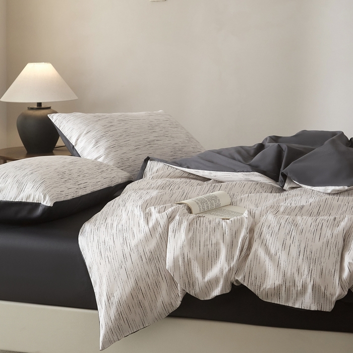 91家纺网 家纺一手货源 找家纺 ONE TWO ONE 121 2025新款高端贡缎高支高密数码印花四件套-星河（平台控价券后不得低于318/338元） 星河-清茶灰