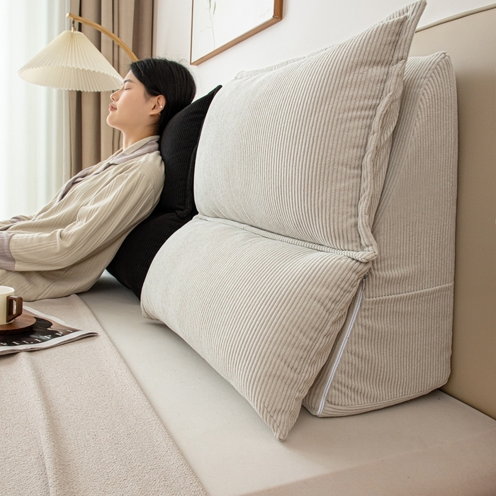 91家纺网 家纺一手货源 找家纺 （总）沐沐家纺 2026新款灯芯绒立体护腰靠枕