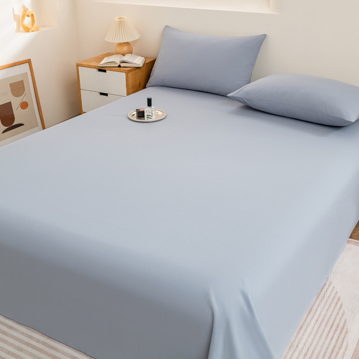 91家纺网 家纺一手货源 找家纺 居美良品 2025新款色织全棉水洗棉四件套 静雅-蓝