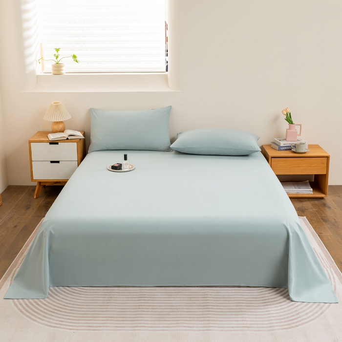 91家纺网 家纺一手货源 找家纺 居美良品 2025新款色织全棉水洗棉四件套 静雅-绿