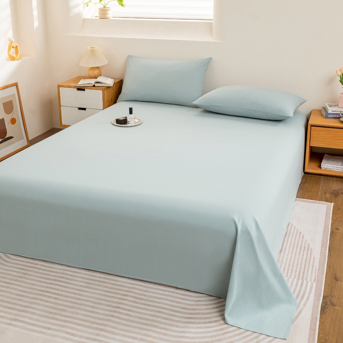 91家纺网 家纺一手货源 找家纺 居美良品 2025新款色织全棉水洗棉四件套 静雅-绿