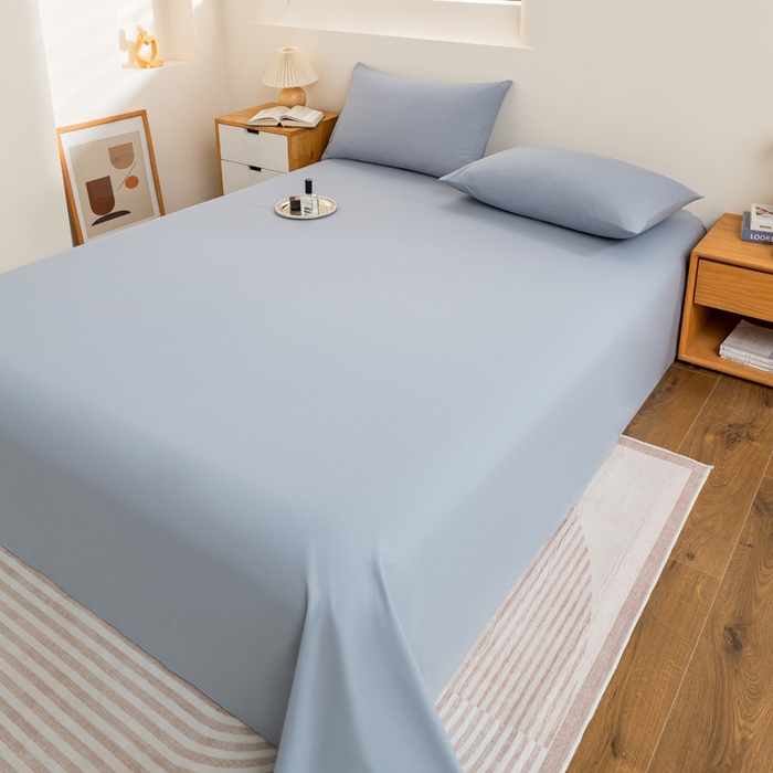 91家纺网 家纺一手货源 找家纺 居美良品 2025新款色织全棉水洗棉四件套 蓝小格