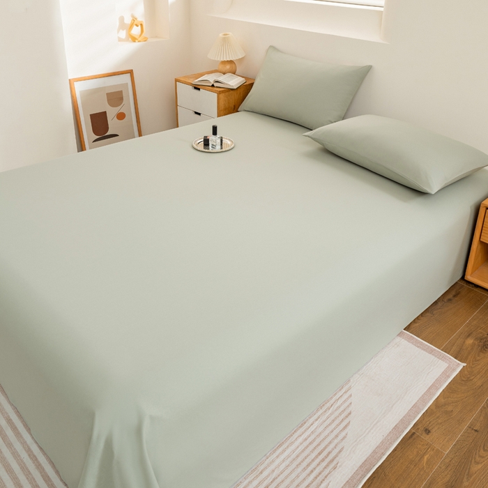 91家纺网 家纺一手货源 找家纺 居美良品 2025新款色织全棉水洗棉四件套 绿小格