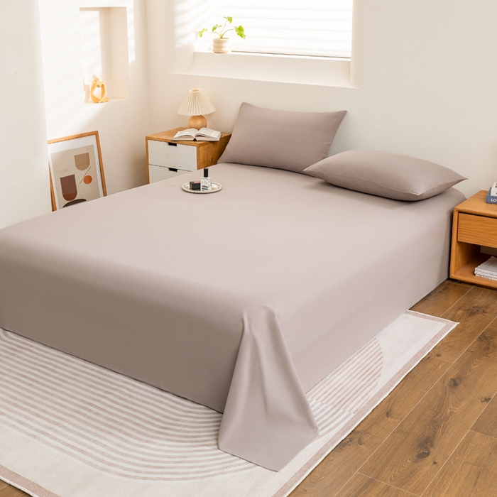 91家纺网 家纺一手货源 找家纺 居美良品 2025新款色织全棉水洗棉四件套 迷雾-蓝