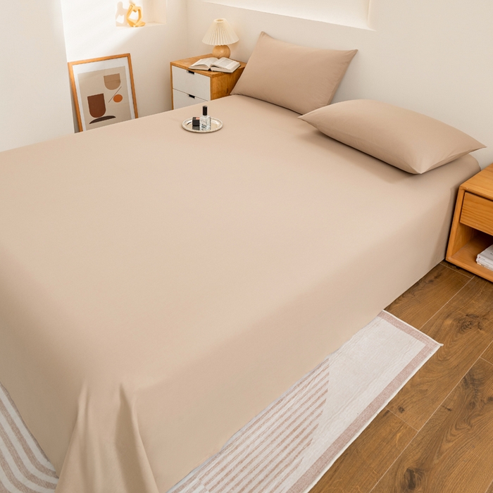 91家纺网 家纺一手货源 找家纺 居美良品 2025新款色织全棉水洗棉四件套 深灰-咖