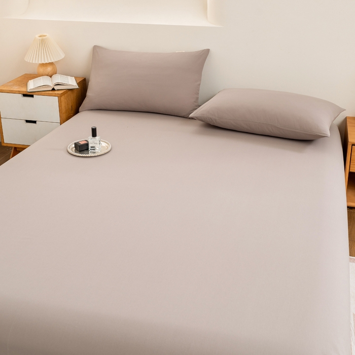 91家纺网 家纺一手货源 找家纺 居美良品 2025新款色织全棉水洗棉四件套 烟雨-灰