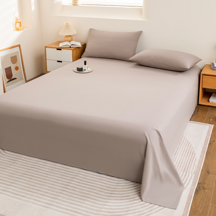 91家纺网 家纺一手货源 找家纺 居美良品 2025新款色织全棉水洗棉四件套 烟雨-灰