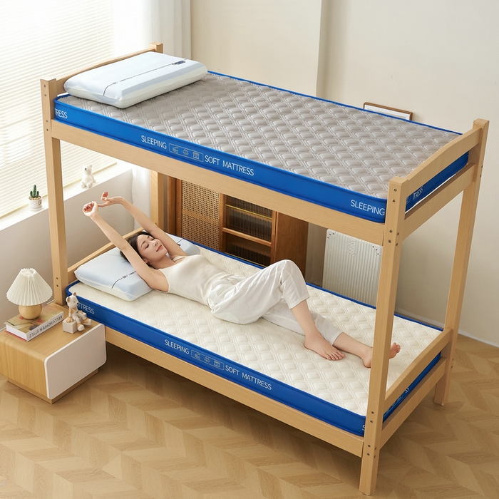 91家纺网 家纺一手货源 找家纺 锦丝钰床垫 2025新款学生网眼透气款乳胶记忆棉床垫 网眼透气款-白色