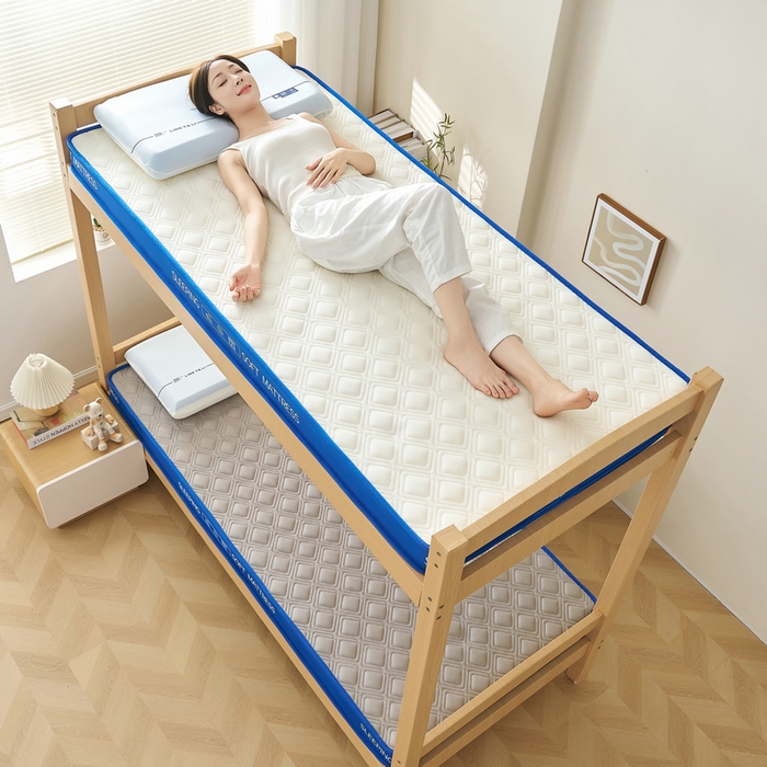 91家纺网 家纺一手货源 找家纺 锦丝钰床垫 2025新款学生网眼透气款乳胶记忆棉床垫 网眼透气款-白色