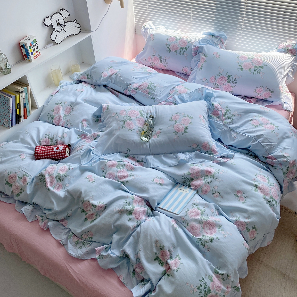 91家纺网 家纺一手货源 找家纺 （总）芷凡家纺2025新款A类加厚超柔水洗棉花边款韩式四件套-风格二