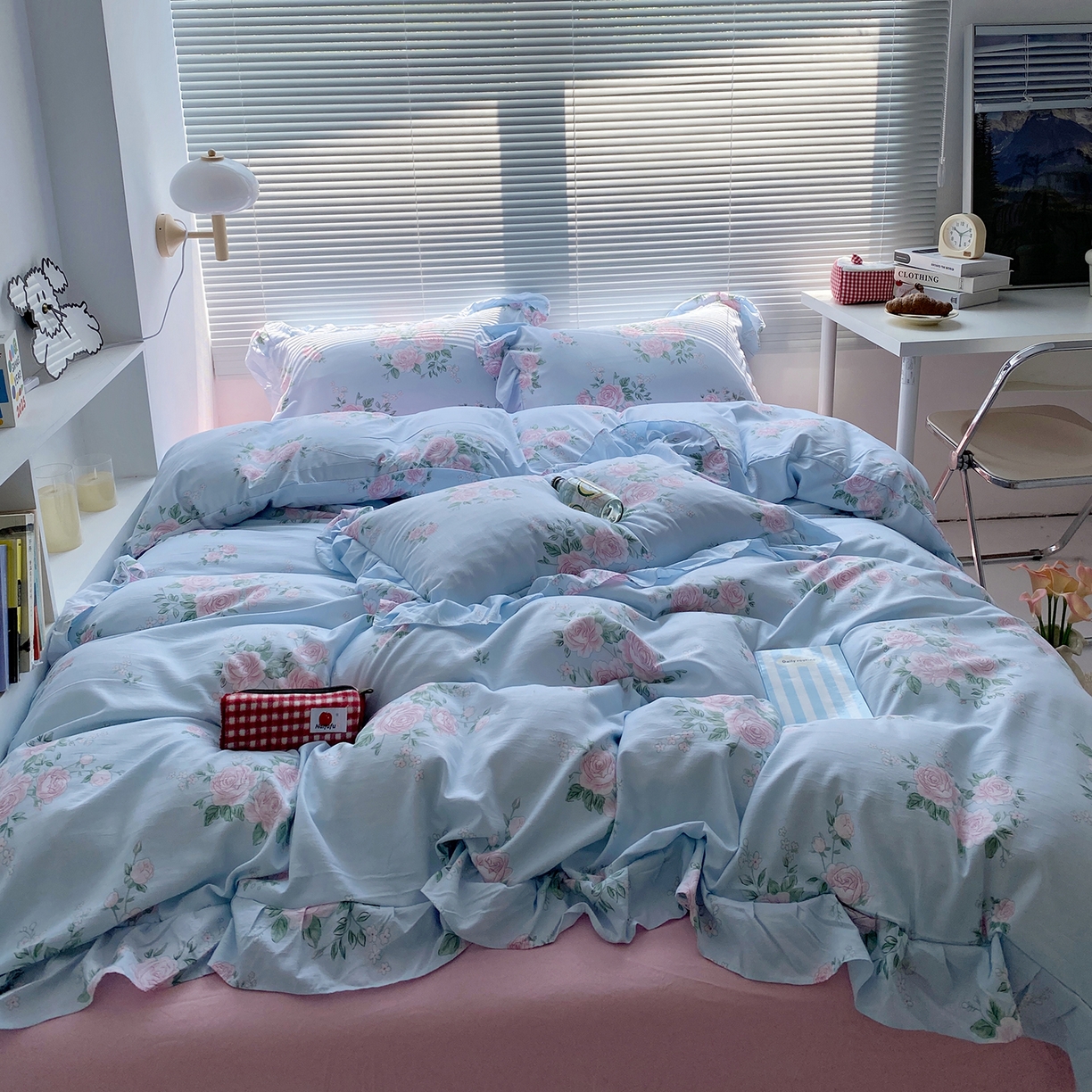 91家纺网 家纺一手货源 找家纺 （总）芷凡家纺2025新款A类加厚超柔水洗棉花边款韩式四件套-风格二