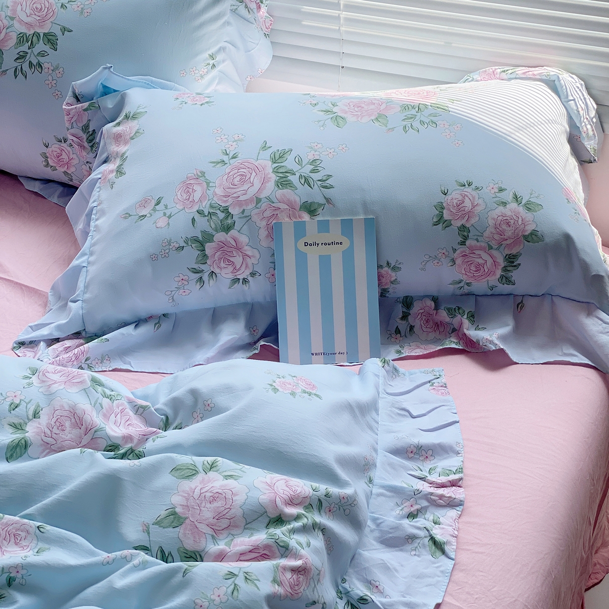 91家纺网 家纺一手货源 找家纺 （总）芷凡家纺2025新款A类加厚超柔水洗棉花边款韩式四件套-风格二