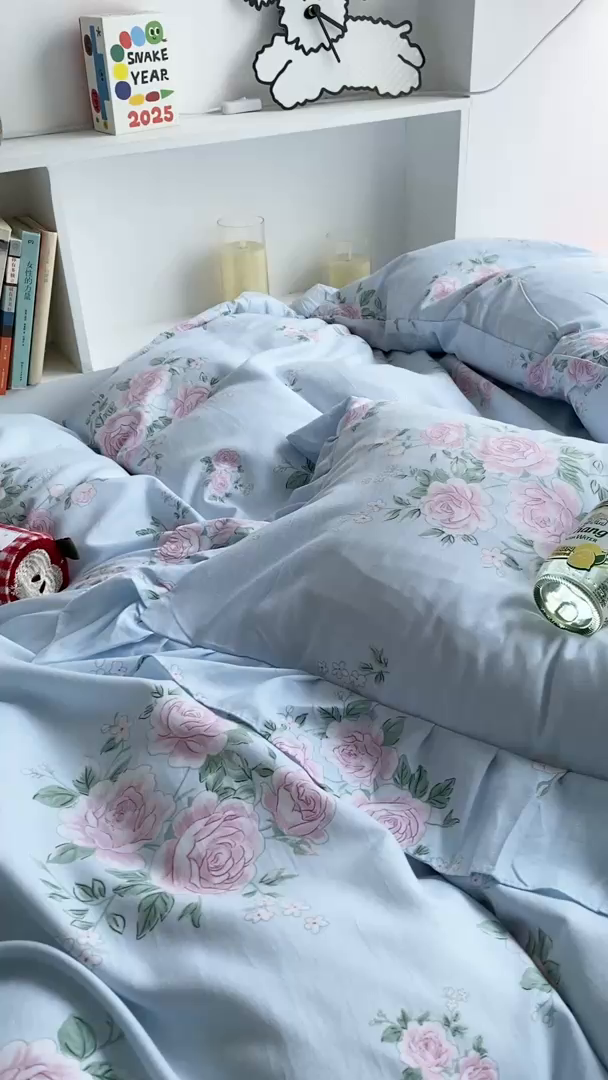 91家纺网 家纺一手货源 找家纺 （总）芷凡家纺2025新款A类加厚超柔水洗棉花边款韩式四件套-风格二