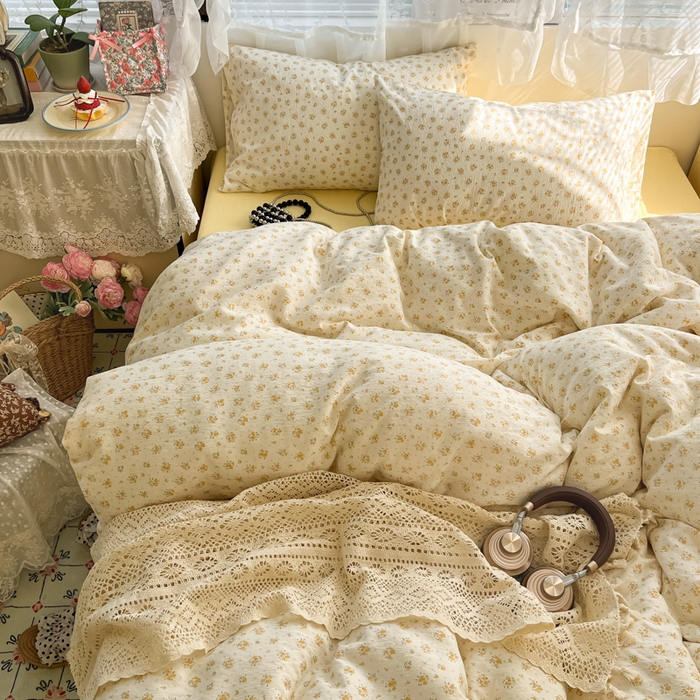 91家纺网 家纺一手货源 找家纺 （总）卡迪熊家纺 2025新款超柔云感m印花双层纱四件套