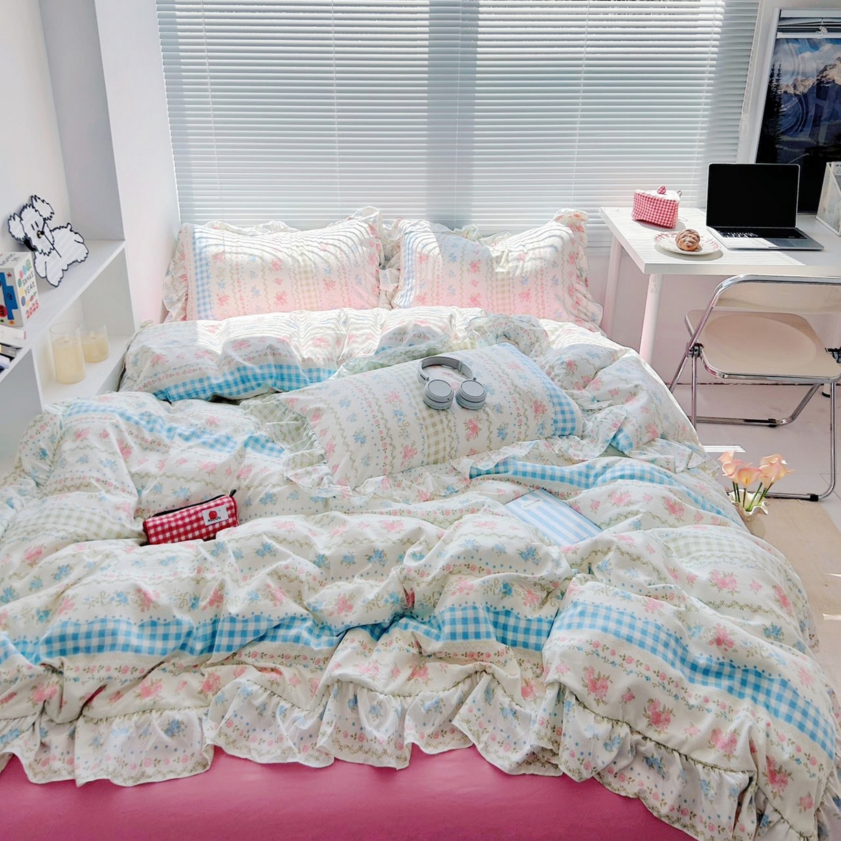 芷凡家纺2025新款A类加厚超柔水洗棉花边款韩式四件套-风格二 法式小香