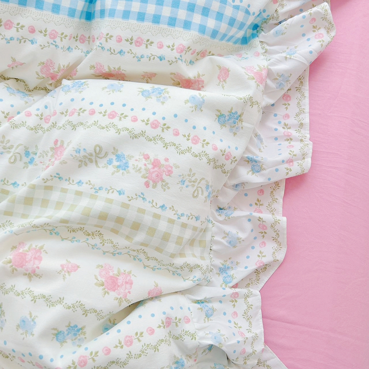 91家纺网 家纺一手货源 找家纺 芷凡家纺2025新款A类加厚超柔水洗棉花边款韩式四件套-风格二 法式小香