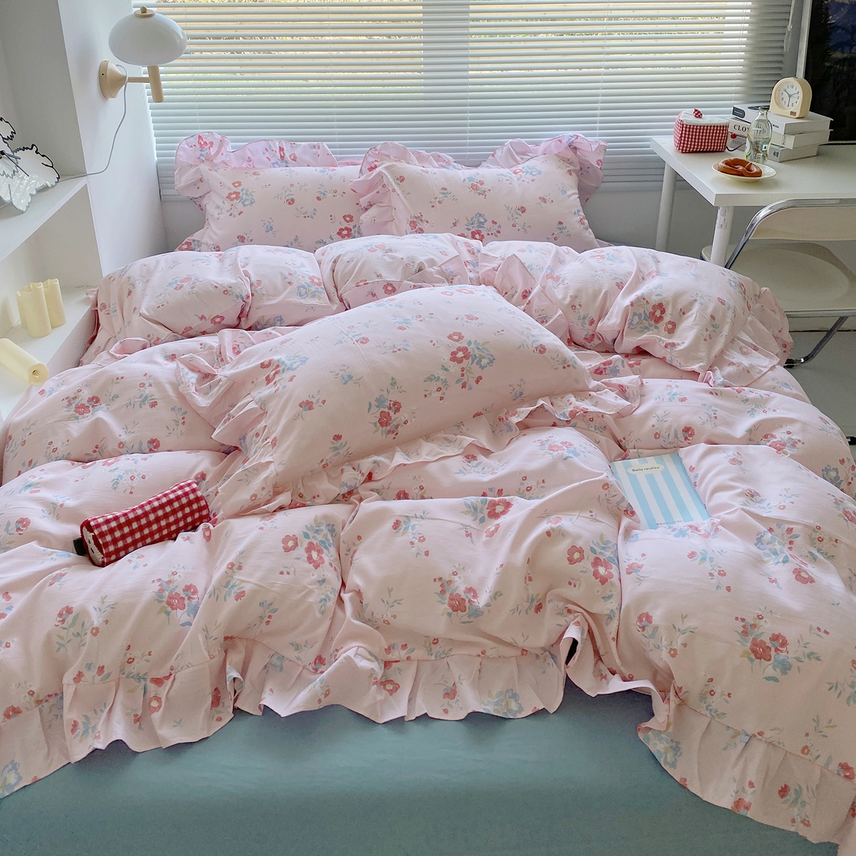 芷凡家纺2025新款A类加厚超柔水洗棉花边款韩式四件套-风格二 夕颜