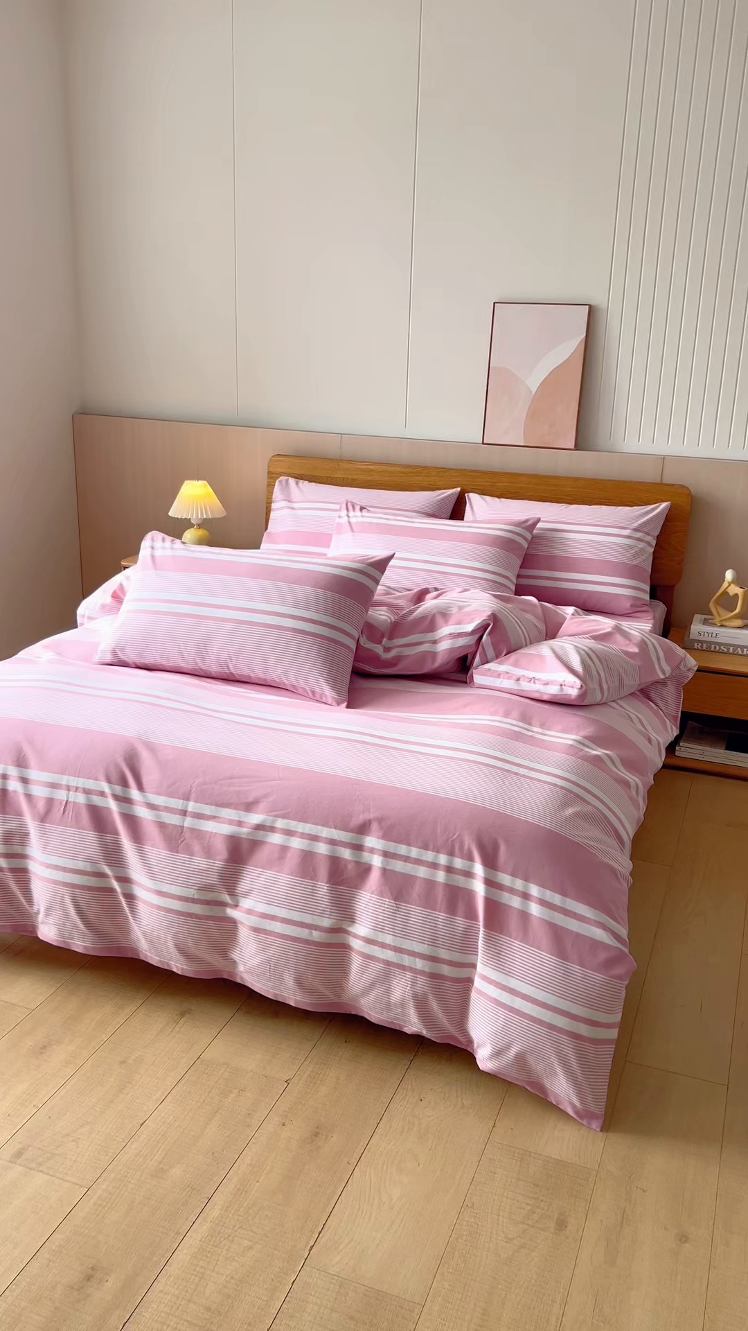 91家纺网 家纺一手货源 找家纺 居美良品 2025新款100%全棉色织老粗布四件套 云锦-浅粉