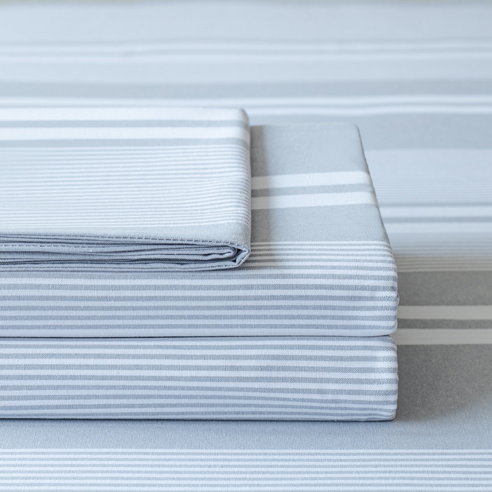 91家纺网 家纺一手货源 找家纺 居美良品 2025新款100%全棉色织老粗布四件套 叠拍图